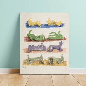 Henry Moore Print 40x50cm, Eight Reclining Figures