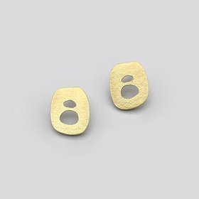 Lava Double Hole Stud Earrings
