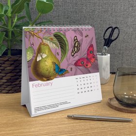 Kew Floral Illustrated Desk Easel Calendar 2027