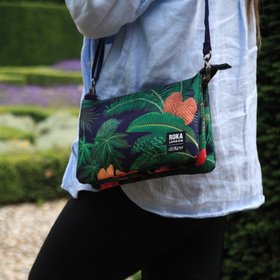 Kew x Roka Midnight Palm Print Carnaby XL Crossbody Bag