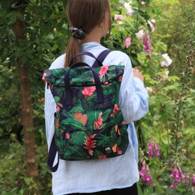 Kew x Roka Midnight Palm Print Canfield B Medium Backpack