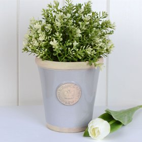 Kew Long Tom Flower Pot, Light Grey - Small