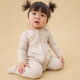 Ribbed Clever Zip Sleepsuit
