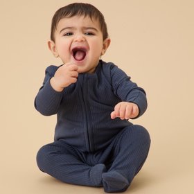 Ribbed Clever Zip Sleepsuit