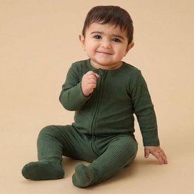 Ribbed Clever Zip Sleepsuit