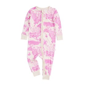 MORI x Desmond & Dempsey Pink Clever Zip Sleepsuit