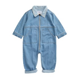 KIDLY by MORI Denim Striped Jumpsuit
