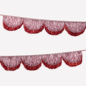 Pink Tinsel Scallop Garland