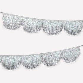 Silver Iridescent Tinsel Scallop Garland