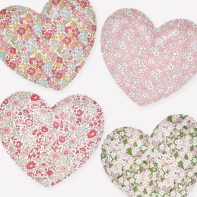Meri Meri x Liberty Mixed Set Reusable Heart Plates