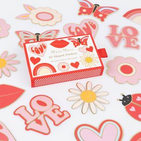 Groovy Love Shaped Stickers (x 25 stickers)