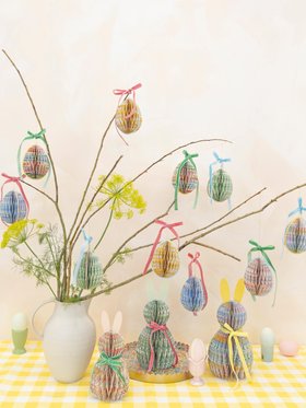 Meri Meri x Liberty Paper Honeycomb Egg Decorations (x 6)