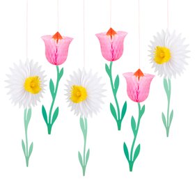 Honeycomb Flower Decorations (x 6)