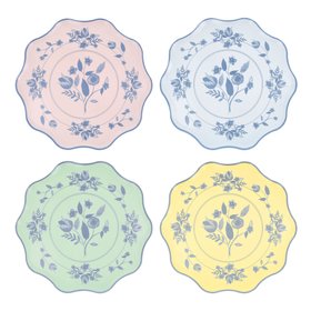 Vintage Botanical Side Plates (x 8)
