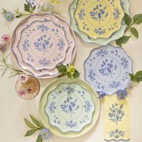 Vintage Botanical Dinner Plates (x 8)