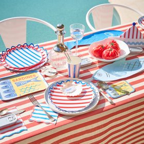 Nautical Striped Dinner Plates (x 8)