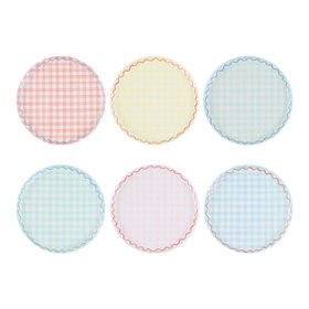 Gingham Reusable Small Plates (x 6)