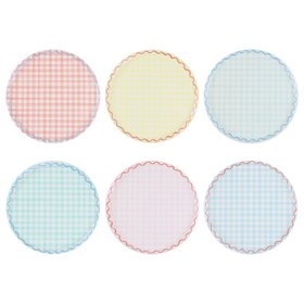 Gingham Reusable Large Plates (x 6)