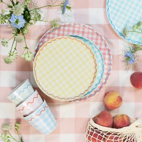 Gingham Reusable Small Plates (x 6)
