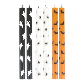 Mixed Halloween Icons Table Candles (x 6)