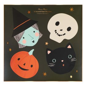 Halloween Heads Paper Placemats (x 12)