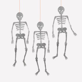Giant Glitter Jointed Skeleton Decorations (x 3)
