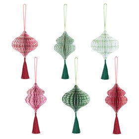 Meri Meri x Molly Mahon Paper Honeycomb Tree Decorations (x 6)