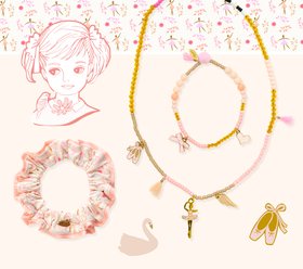 Djeco - Ballerina Collection - Plume - Isadora Necklace + Gisèle Bracelet