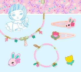 Djeco - GARDEN COLLECTION - PLUME - Camélia Necklace + Lila Bracelet