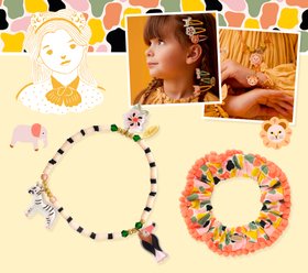 Djeco - JUNGLE COLLECTION - PLUME - Aurora Scrunchie + Jemma Bracelet