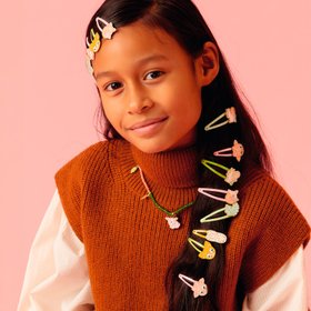 Djeco - Plume - Aube + Hyacinthe + Esmee Hair Clips + Sylvia Necklace