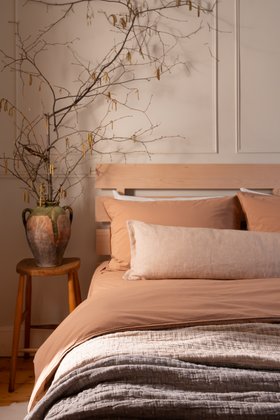 Naturalmat, Washed Organic Cotton Bed Linen Set In Clay From £176, The Crinkle Throw From £95 (naturalmat.co.uk)  (6)