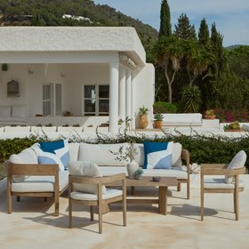 Imani 7 Seater Wooden Garden Corner Sofa Set