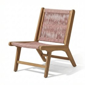 Seren White Acacia Occasional Garden Chair - Mottled Pink Rope