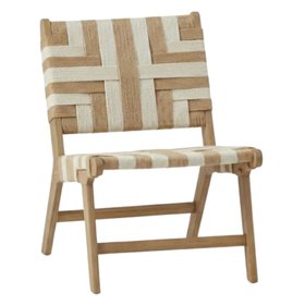 Saffron Neutral Beige and White Rope Garden Chair