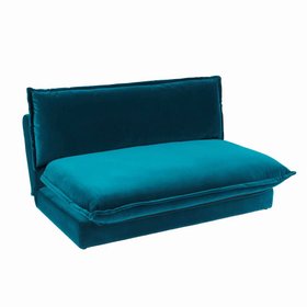 Harlow contemporary teal velvet double sofa bed
