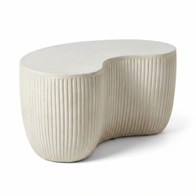 Sohan kidney-shaped concrete side table in sand