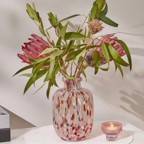 Lazio Glass Vase Paprika and Blush