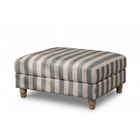 Brea Blue Striped Footstool