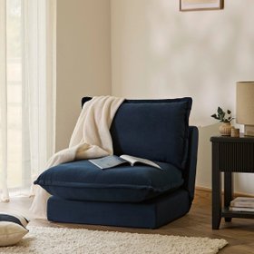 Harlow single sofa bed in dark blue navy velvet - New In for Autumn/Winter 2026