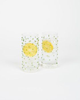 Green Dot Glasses (Set Of 2)