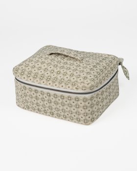 Cotton Packing Cube - Green Geometric Print Travel Organiser