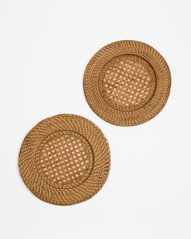 Light Brown Rattan Charger Mats, set of 2