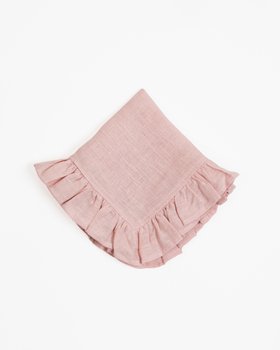Dusky Pink Ruffled Linen Napkins