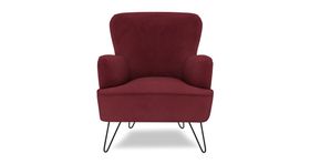 DFS Club Velvet Accent Chair In Burgundy