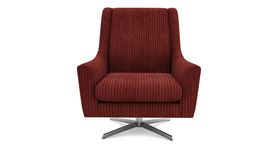 DFS Serenis Swivel Accent Chair In Burgundy Rest Cord