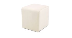DFS Lovise Velvet Small Box Footstool In Cream