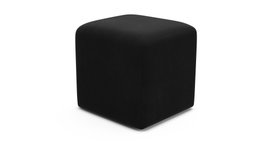 DFS Lovise Velvet Small Box Footstool In Ebony
