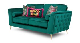 Amanda Holden Showstopper 3 Seater Formal Back Sofa In Glitz Green, Available Exclusively At DFS