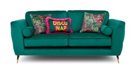 Amanda Holden Showstopper 3 Seater Formal Back Sofa In Glitz Green, Available Exclusively At DFS